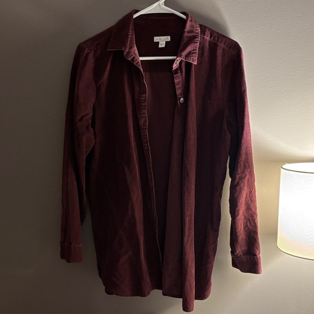 J. Jill Corduroy Deep Red Top
